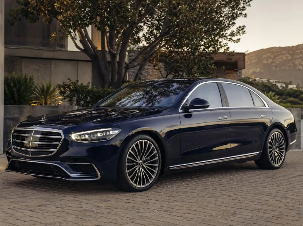 Luxury car parked outdoors showing premium exterior details