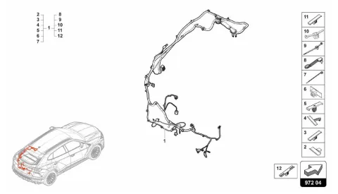 972.04.00-CABLE SET FOR TAILGATE