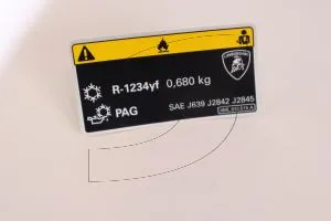 Lamborghini 4ML010515A AIR CONDITIONING HAFTETIKETT